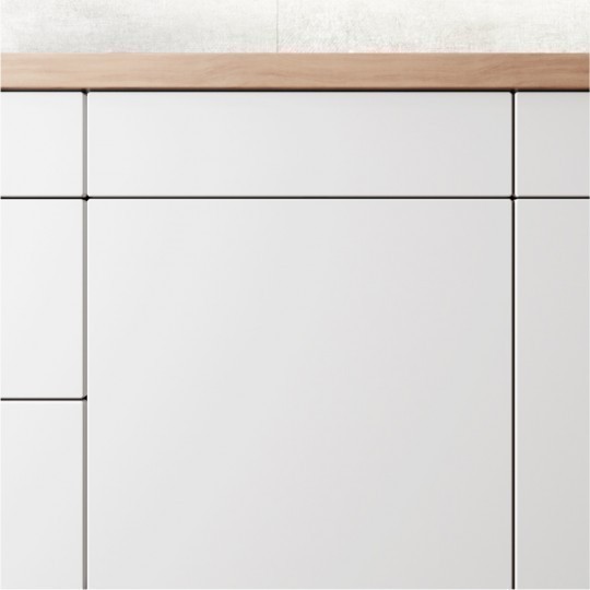 Nábytková dvířka tvar W008/2/0 (R2 přechod plocha/hrana + ostrý roh)