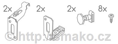 Sada úchytů krytu pro deskový radiátor