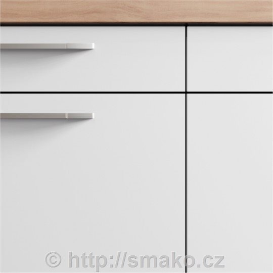 Nábytková dvířka tvar W028 (R1 přechod plocha/hrana + R1 v rozích)