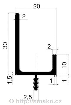 Úchytka délková UAL-5 elox