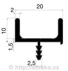 Úchytka délková UAL-6 elox