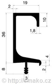 Úchytka délková UAL-2 lakovaná
