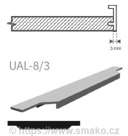 Úchytka délková UAL-8/3 nerez světlá