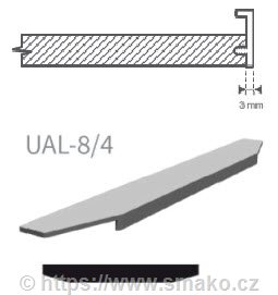 Úchytka délková UAL-8/4 nerez světlá