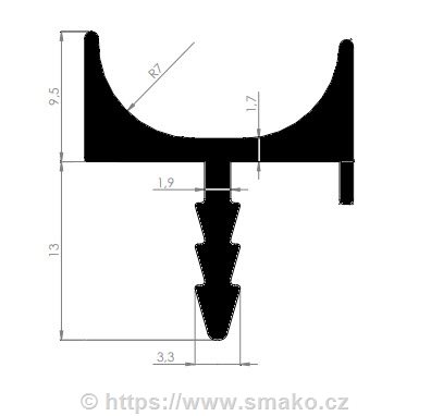 Úchytka délková UAL-6 nerez světlá