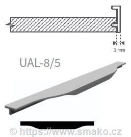 Úchytka délková UAL-8/5 lakovaná